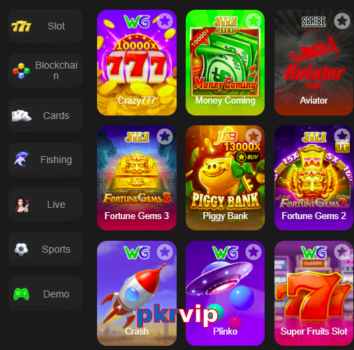 Main screen of Pkrvip game page for PK players