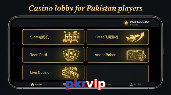 Lobby view of Pkrvip for Pakistan users